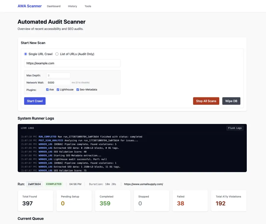 Automated Playwright Site Scanner screenshot 1